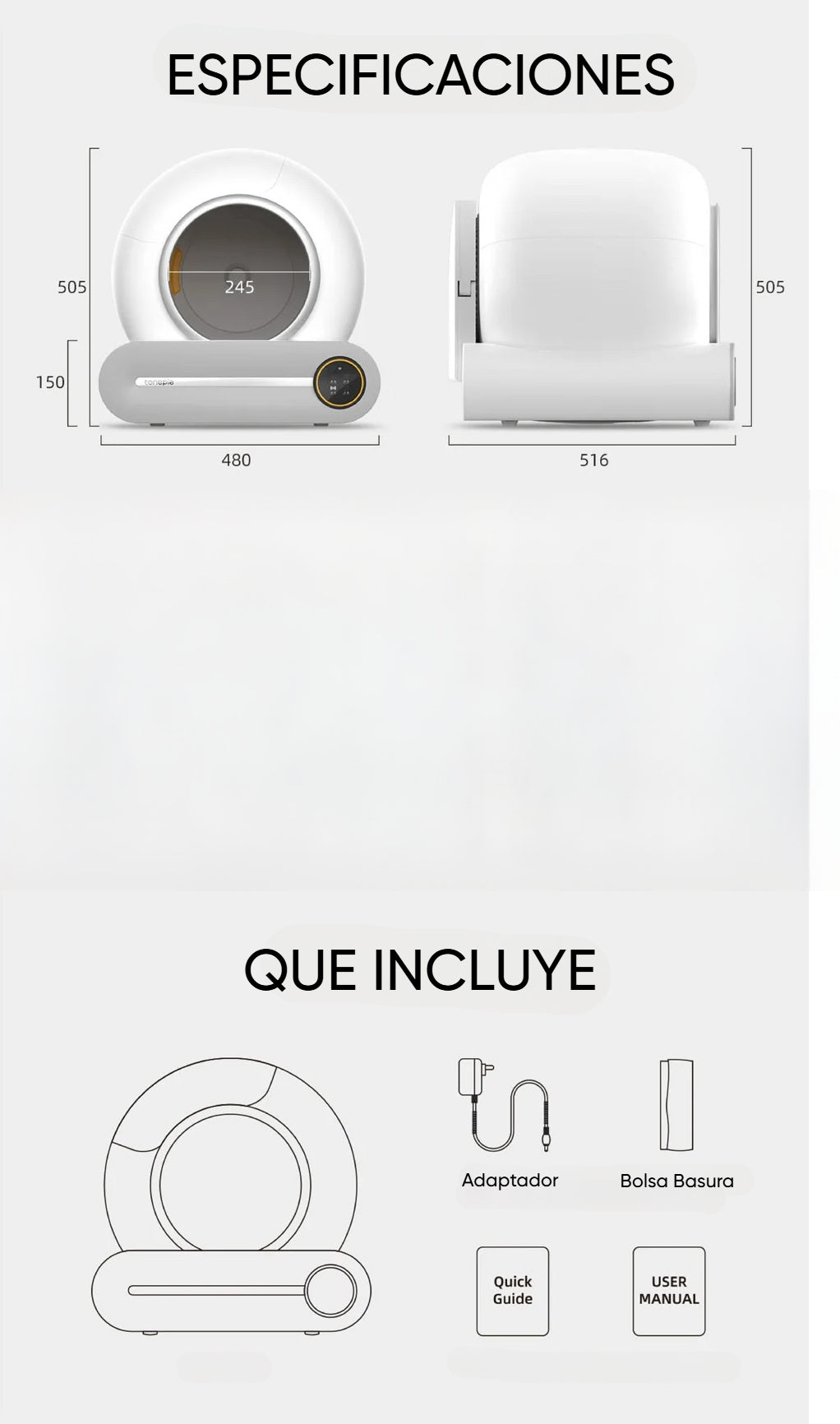 Arenero inteligente 65L